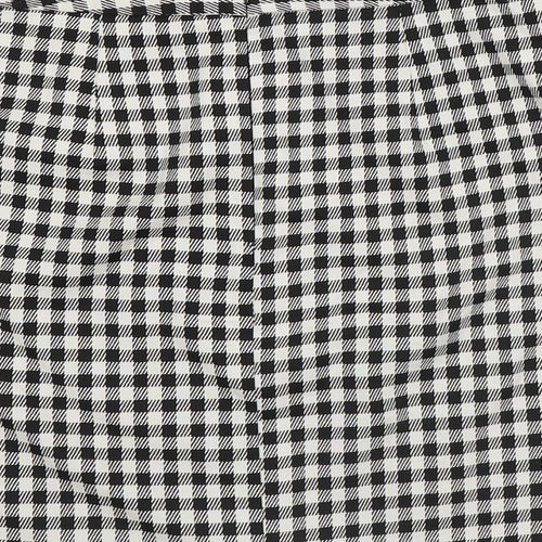 Papaya Womens White Check Polyester A-Line Skirt Size 10 Regular Zip