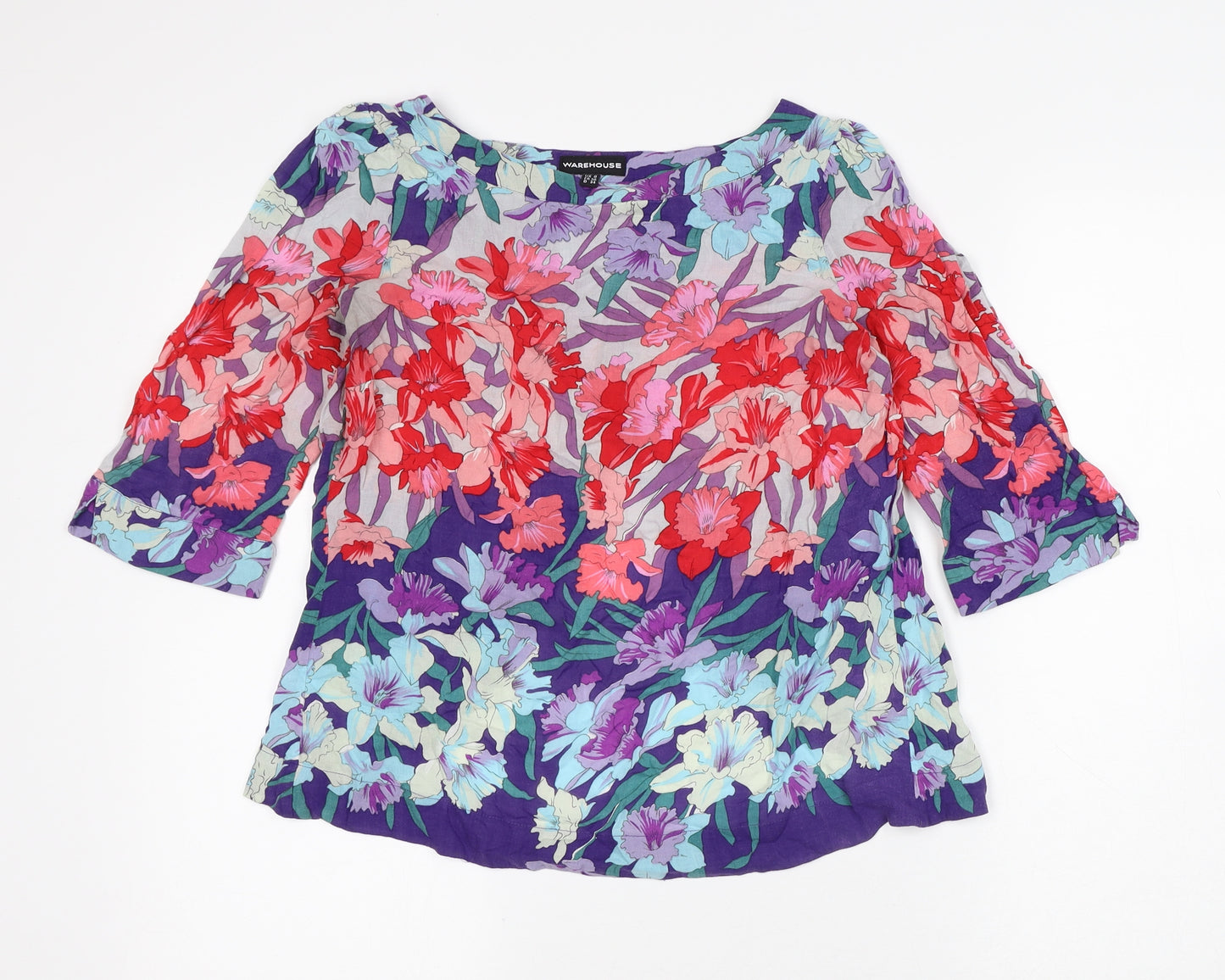 New Look Womens Multicoloured Floral Viscose Basic Tank Size 8 Round Neck