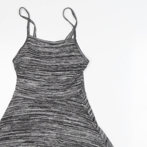 Divided by H&M Womens Grey Viscose Skater Dress Size S Round Neck