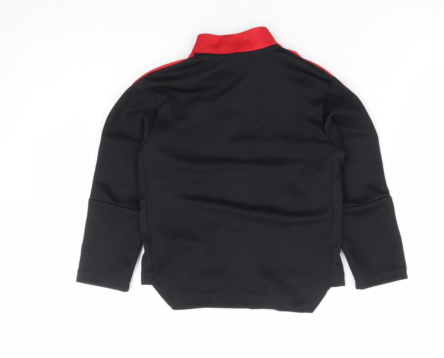 adidas Boys Black Polyester Full Zip Sweatshirt Size 3-4 Years Zip - Manchester United