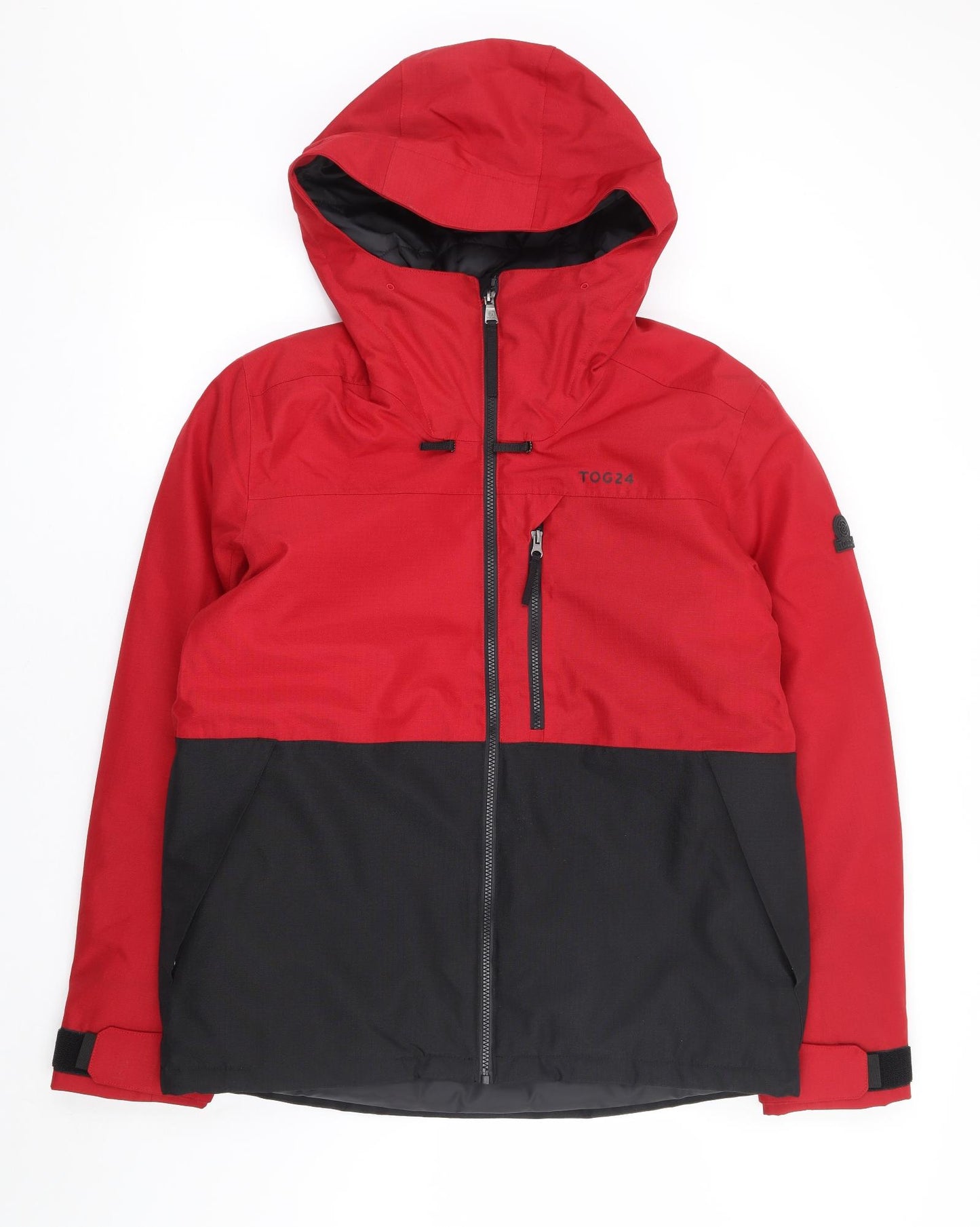 TOG24 Mens Red Rain Coat Coat Size M Zip - Colourblock