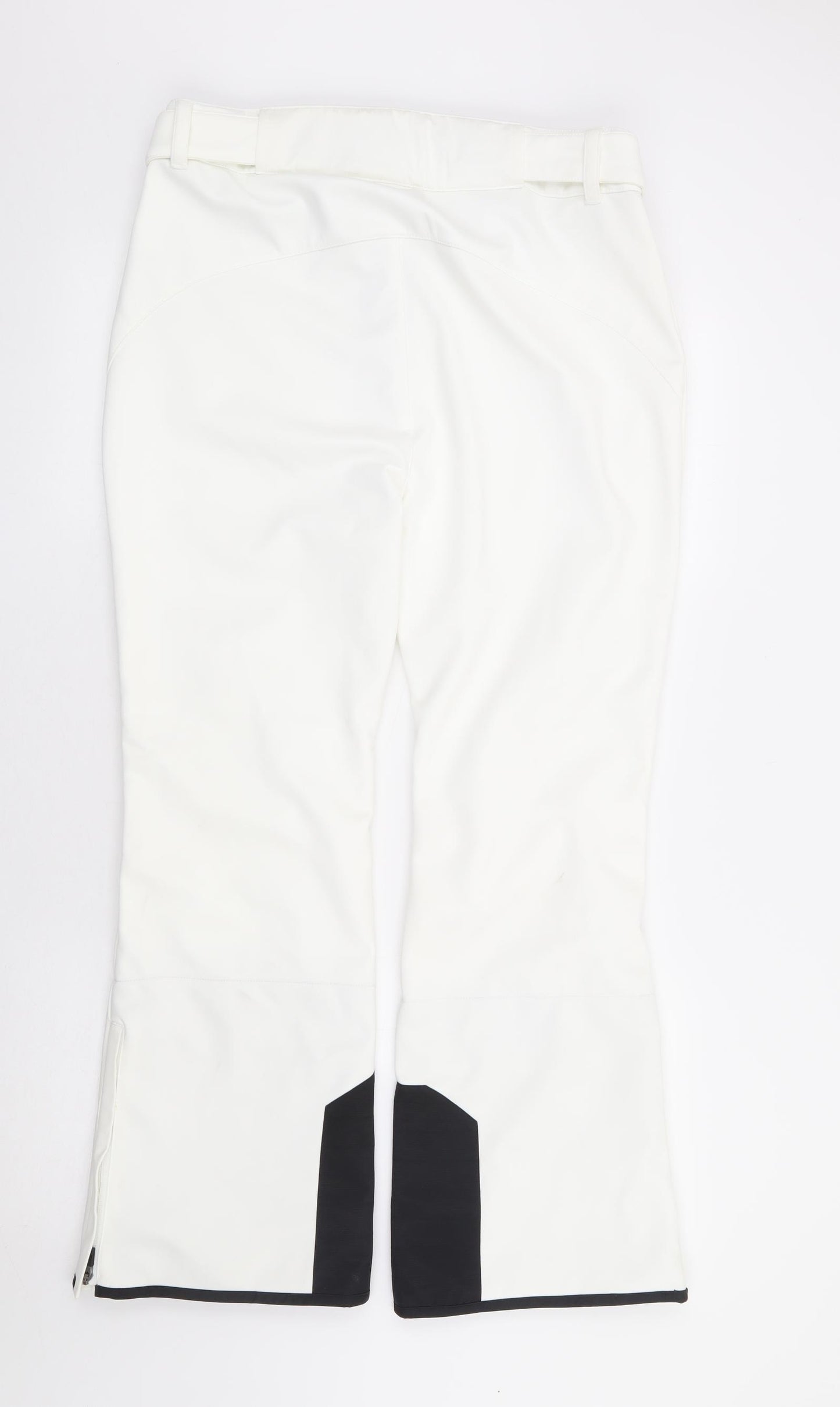 TOG24 Womens White Polyester Snow Pants Trousers Size 12 L28 in Regular Zip - Short Length
