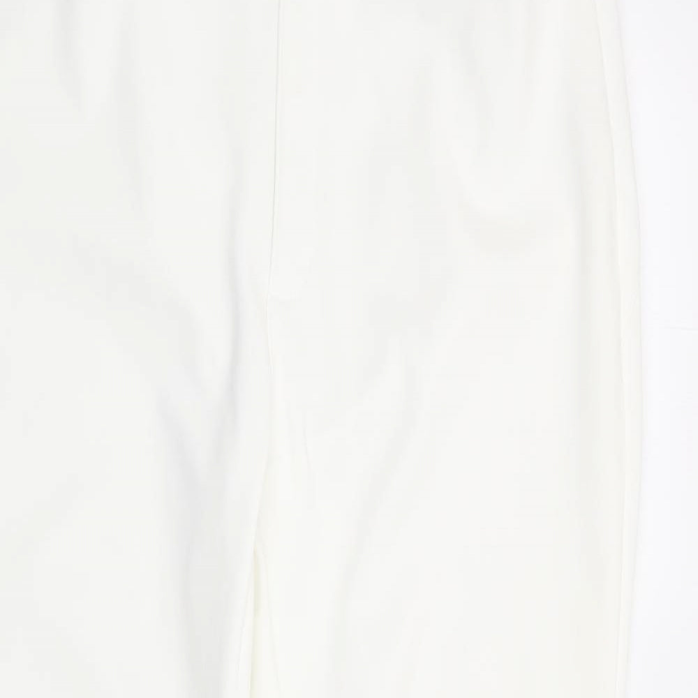 TOG24 Womens White Polyester Snow Pants Trousers Size 12 L28 in Regular Zip - Short Length