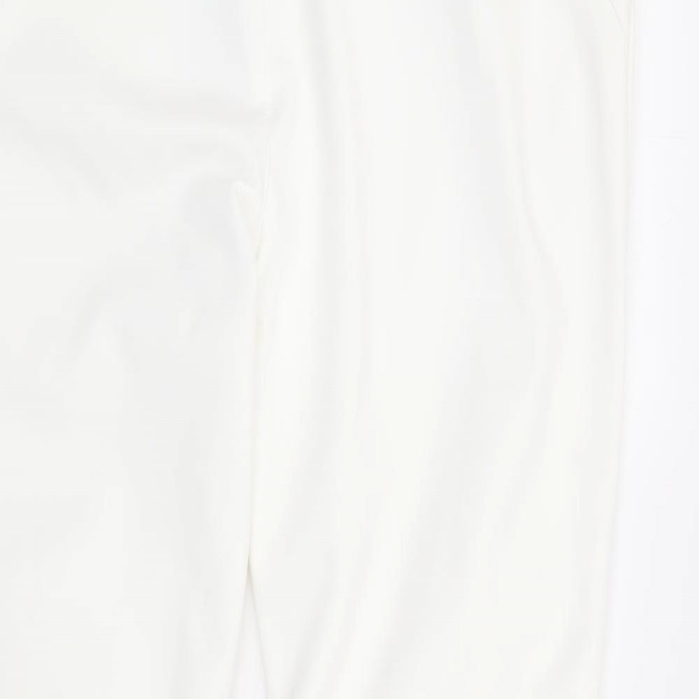 TOG24 Womens White Polyester Snow Pants Trousers Size 12 L28 in Regular Zip - Short Length