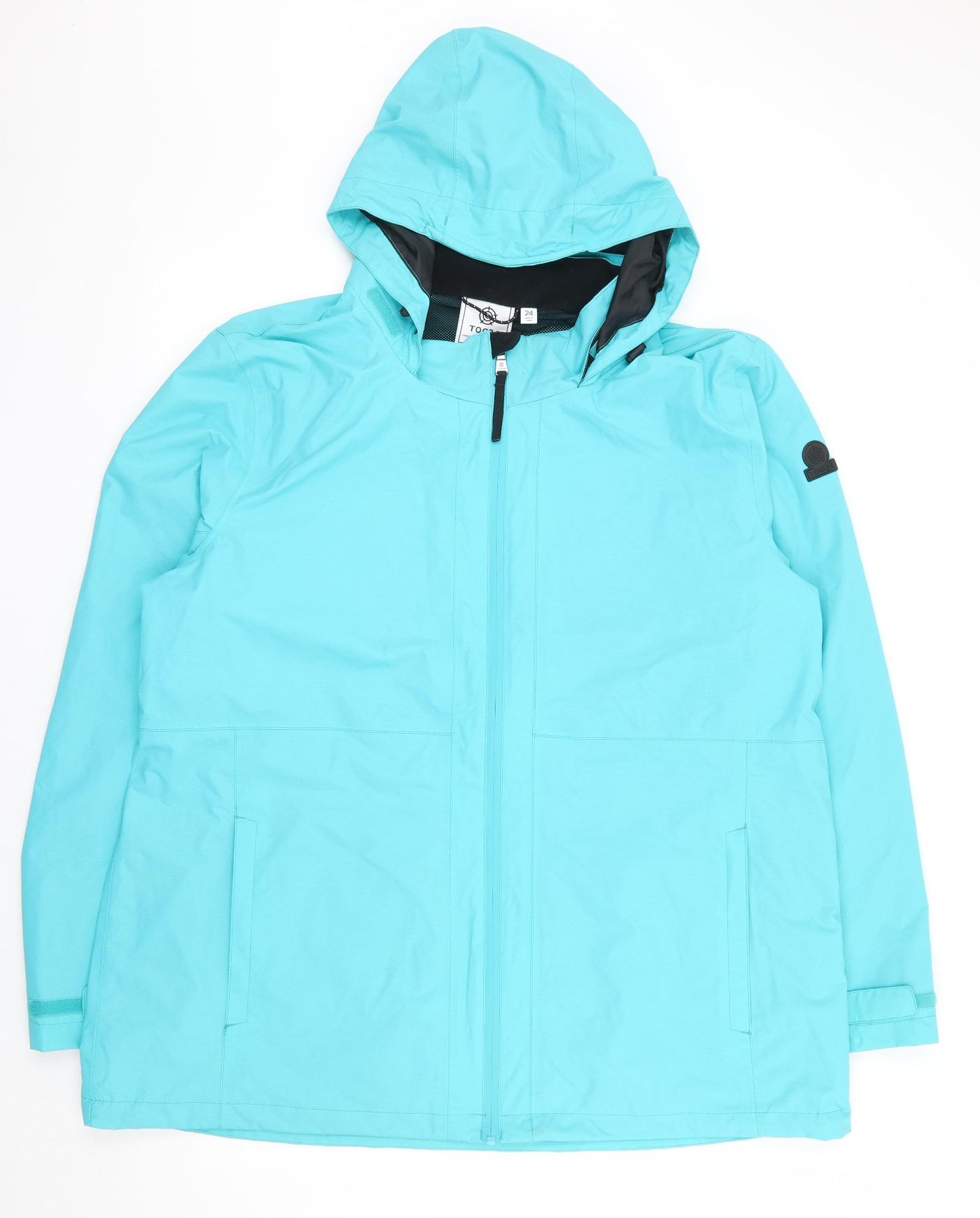 TOG24 Womens Blue Rain Coat Coat Size 24 Zip