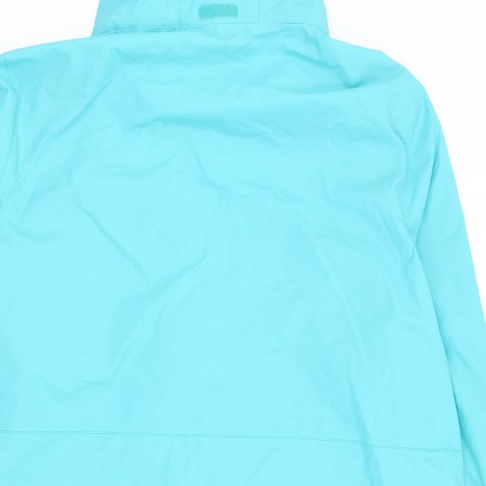 TOG24 Womens Blue Rain Coat Coat Size 24 Zip