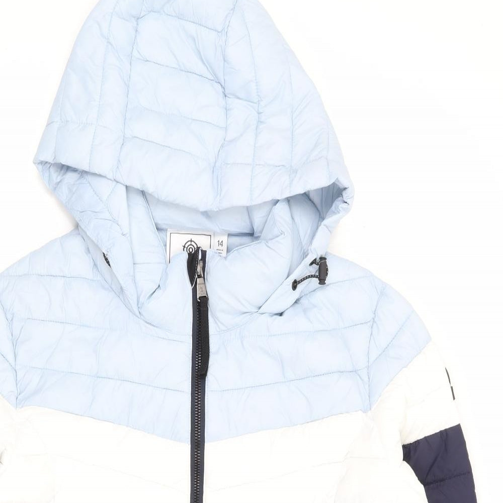 TOG24 Womens Blue Puffer Jacket Jacket Size 14 Zip - Colourblock