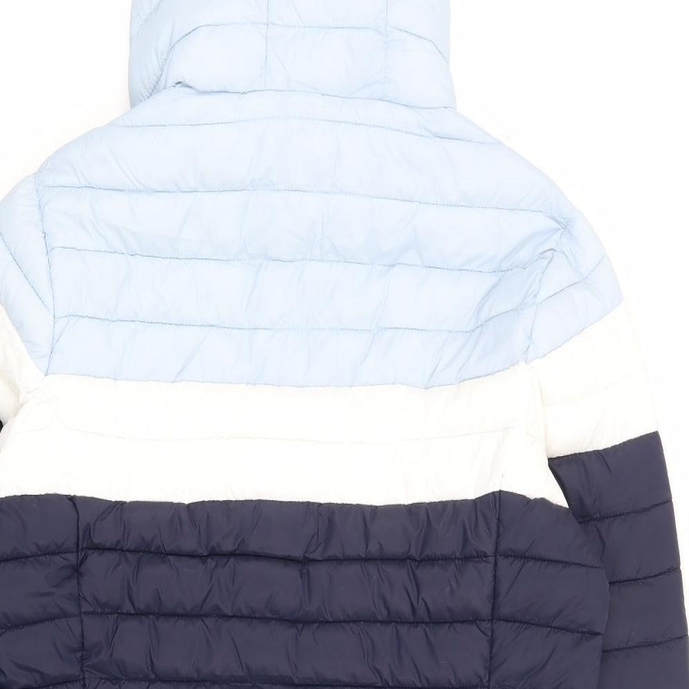 TOG24 Womens Blue Puffer Jacket Jacket Size 14 Zip - Colourblock