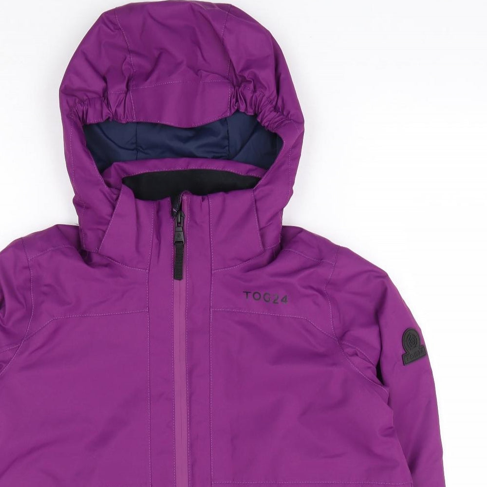 TOG24 Girls Purple Rain Coat Jacket Size 12 Years Zip