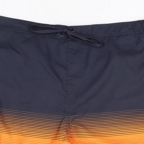 TOG24 Mens Multicoloured Striped Polyester Sweat Shorts Size 2XL L10 in Regular Drawstring