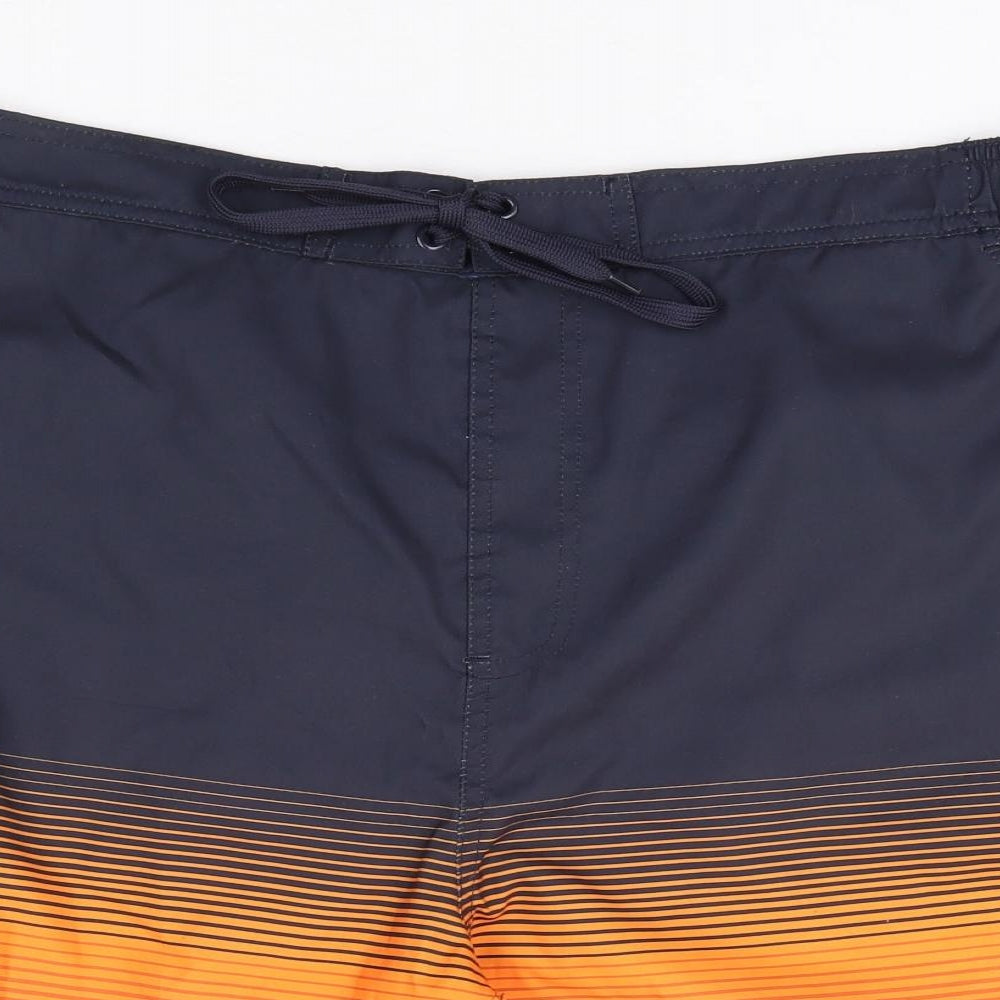 TOG24 Mens Multicoloured Striped Polyester Sweat Shorts Size 2XL L10 in Regular Drawstring