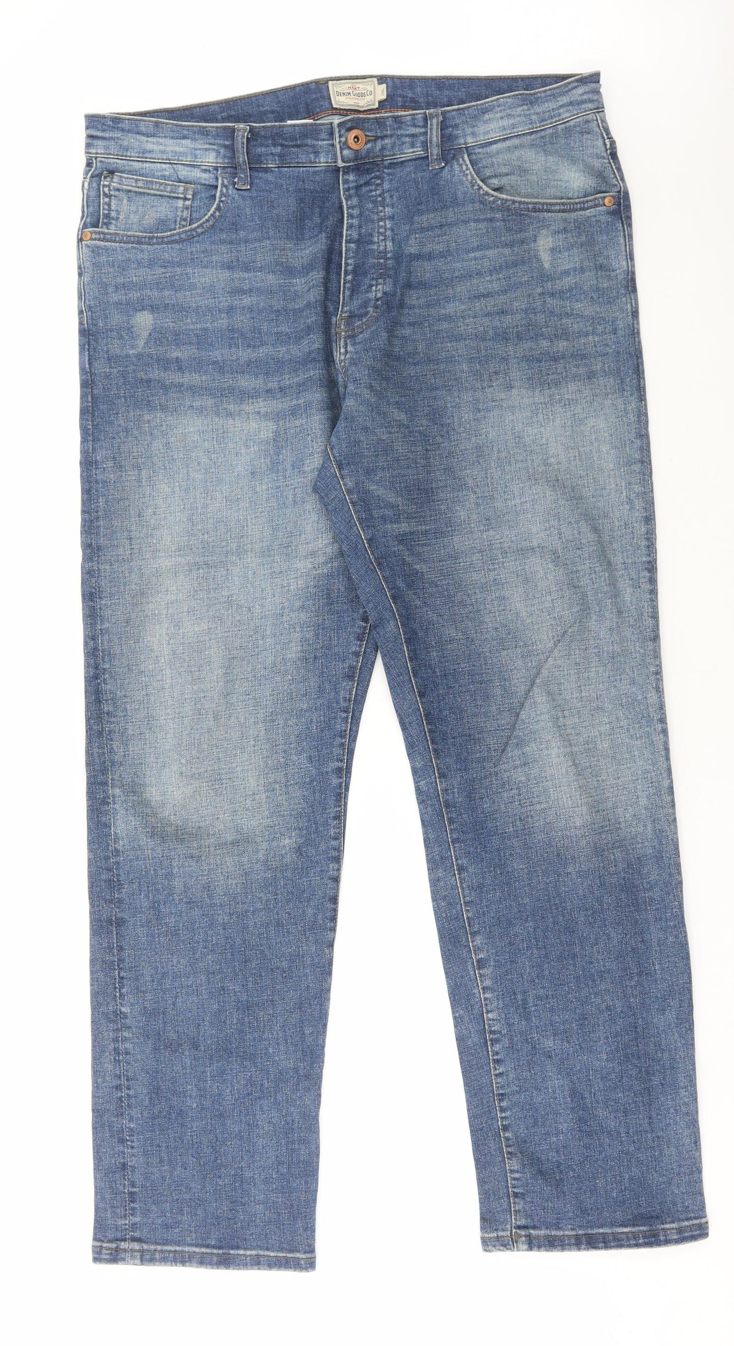 NEXT Mens Blue Cotton Straight Jeans Size 38 in L33 in Regular Button