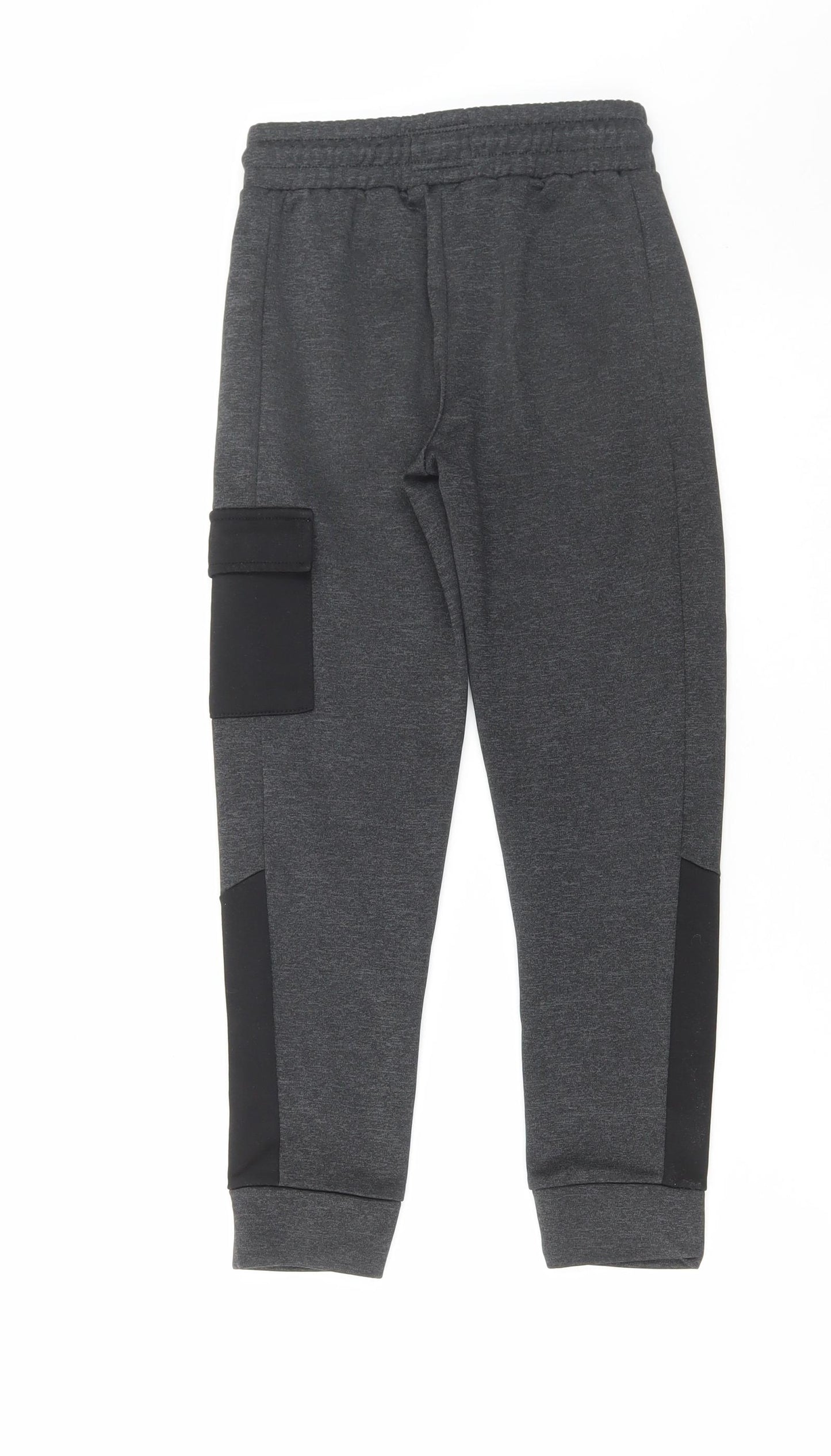 Primark Boys Grey Polyester Jogger Trousers Size 7-8 Years Regular Drawstring