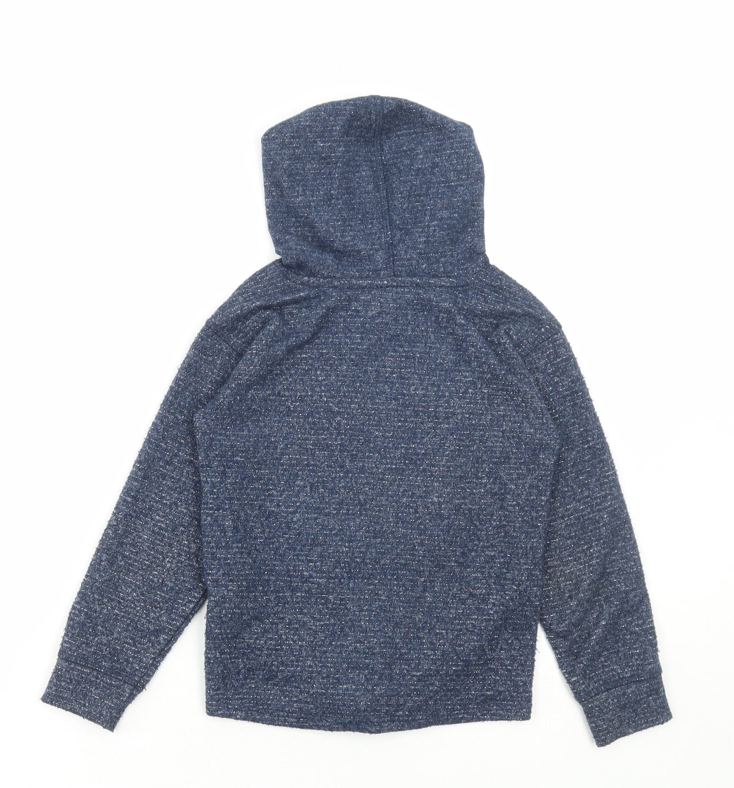 Blue Zoo Girls Blue Polyester Pullover Hoodie Size 6-7 Years Pullover - Heart