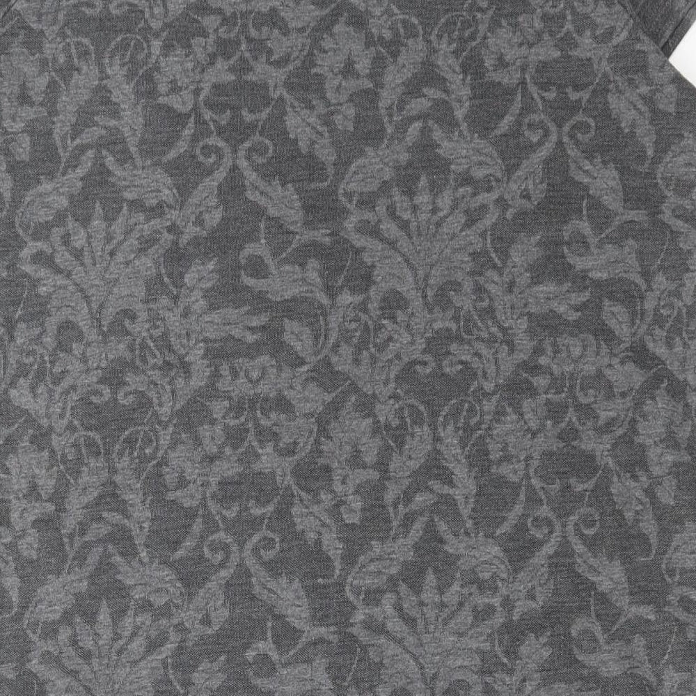 George Womens Grey Geometric Polyester Jumper Dress Size 18 Scoop Neck Pullover