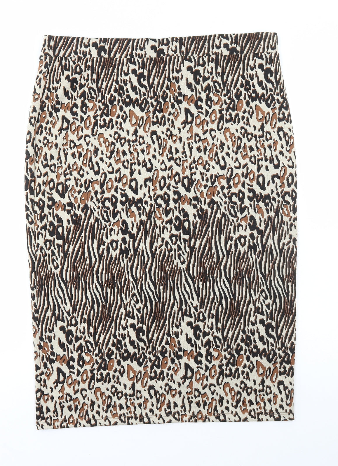 F&F Womens Brown Animal Print Polyester Straight & Pencil Skirt Size 18