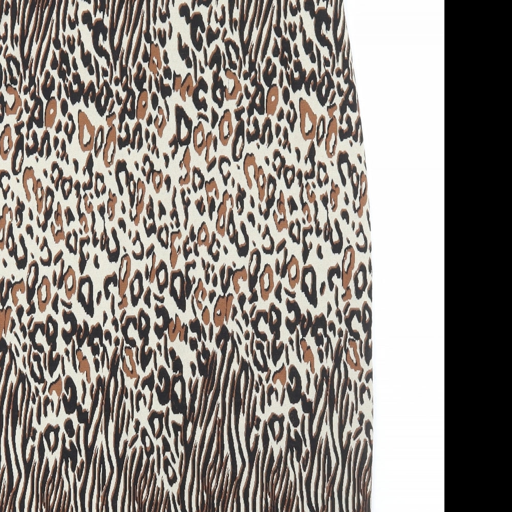 F&F Womens Brown Animal Print Polyester Straight & Pencil Skirt Size 18