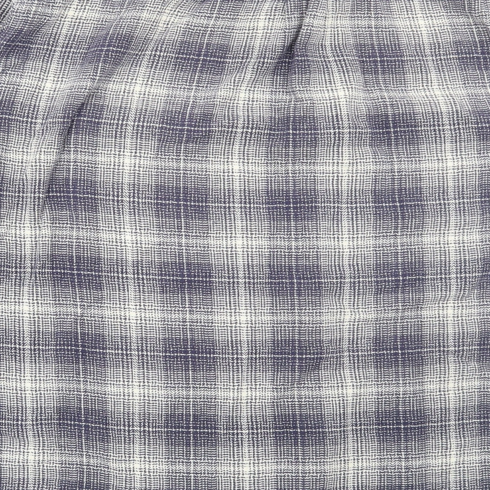 NEXT Mens Blue Plaid Cotton Button-Up Size 3XL Collared Button