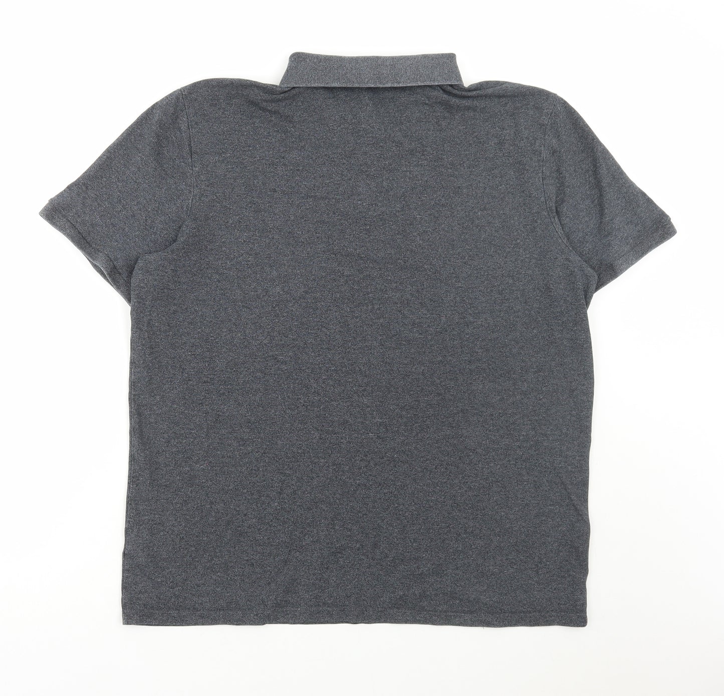 F&F Mens Grey Cotton Polo Size XL Collared Button