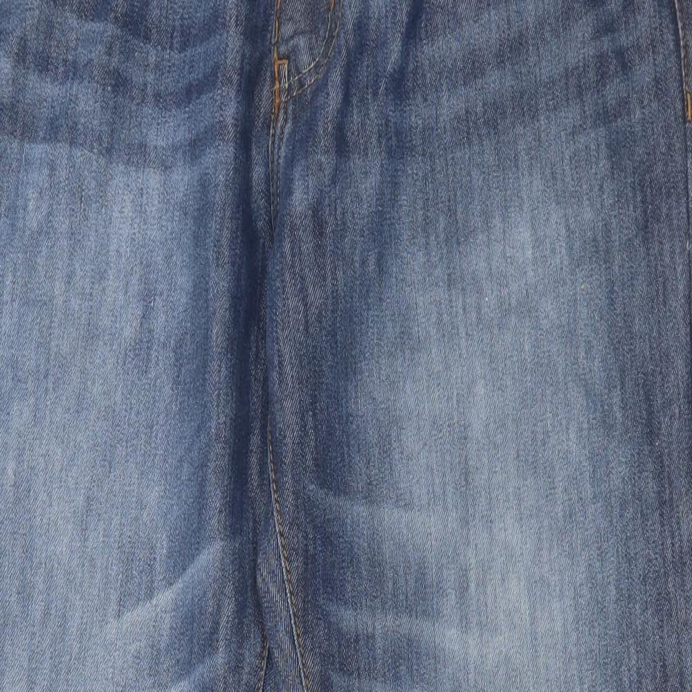 Kruze Mens Blue Cotton Straight Jeans Size 34 in L29 in Regular Zip