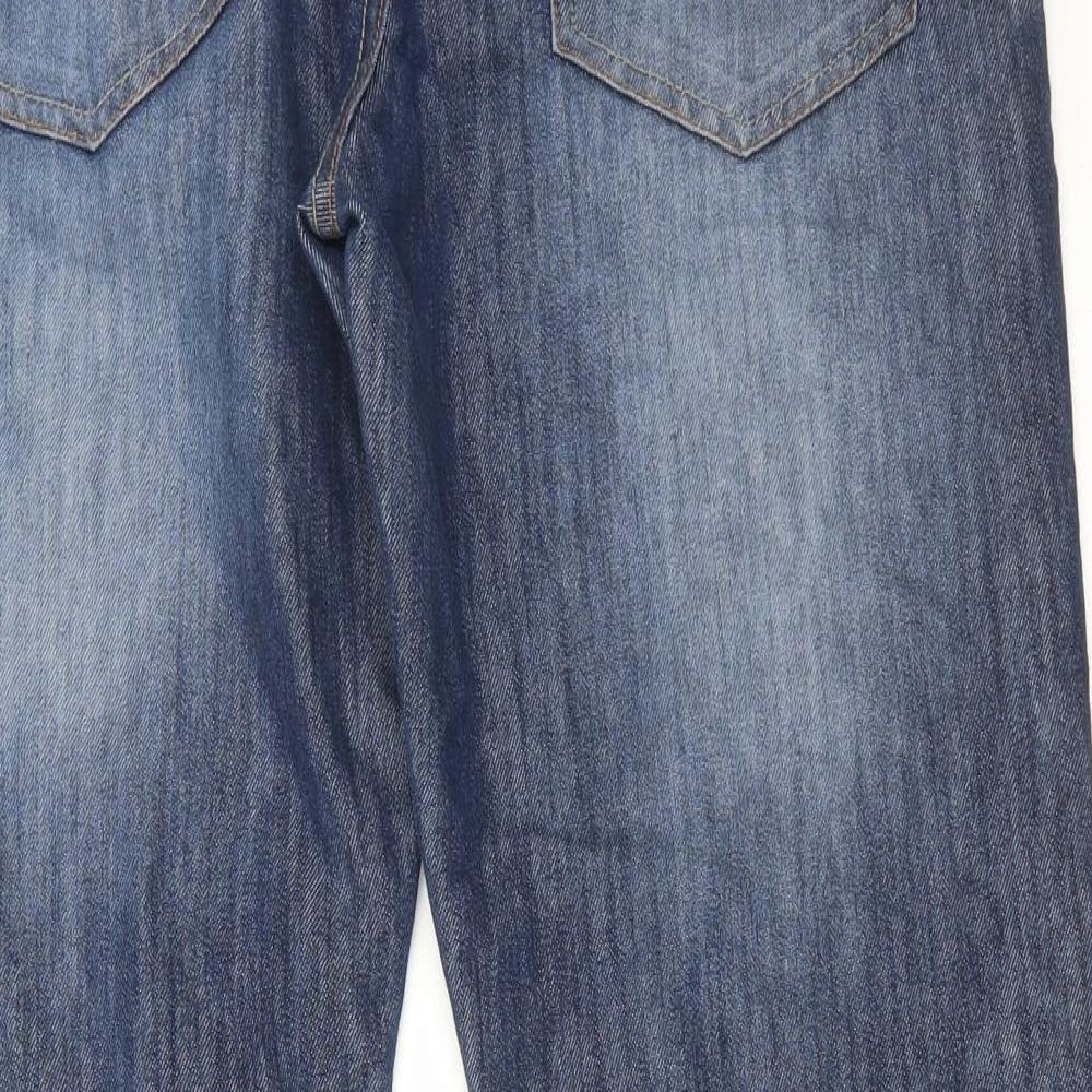 Kruze Mens Blue Cotton Straight Jeans Size 34 in L29 in Regular Zip