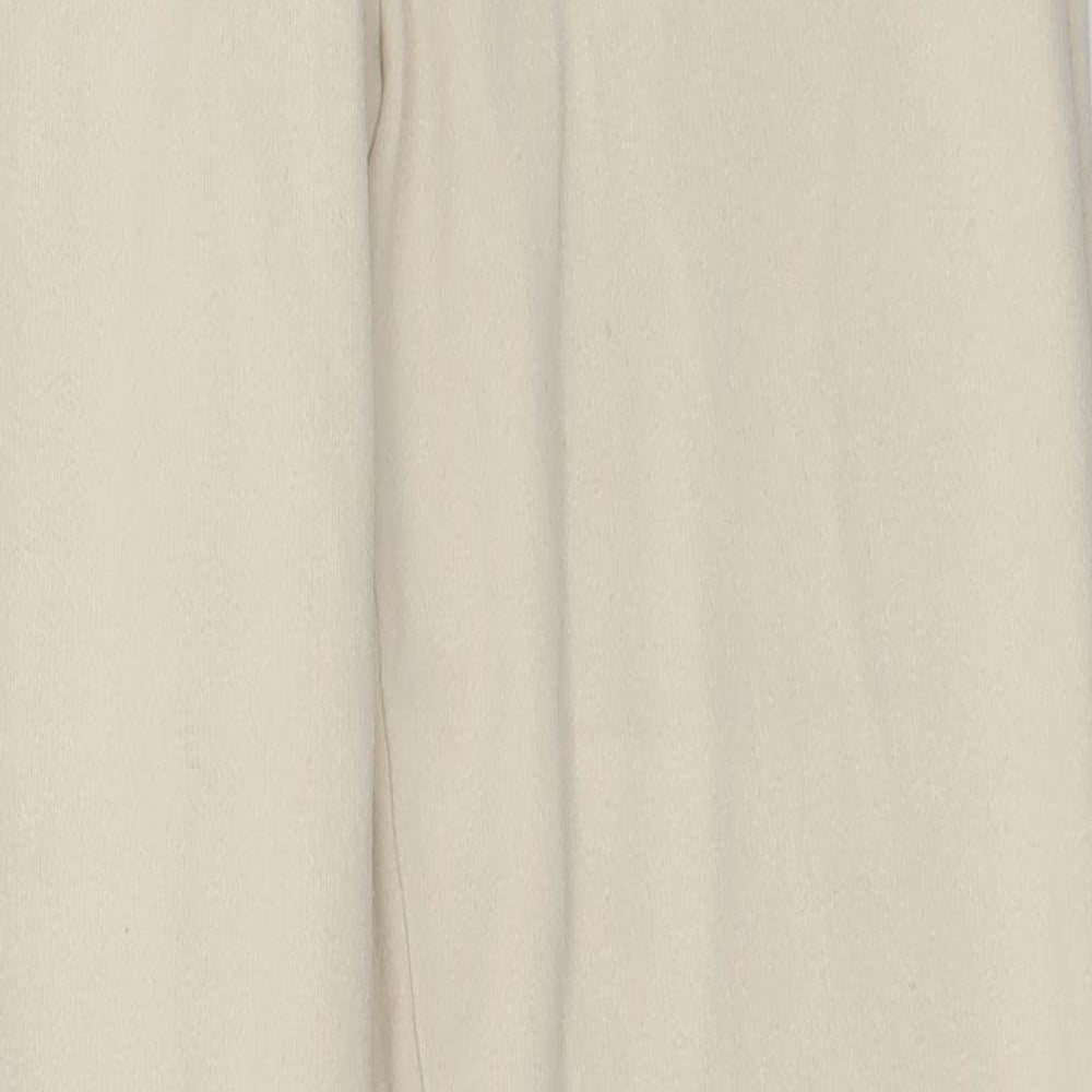 F&F Womens Beige Cotton Jogger Trousers Size 6 L29 in Regular Drawstring