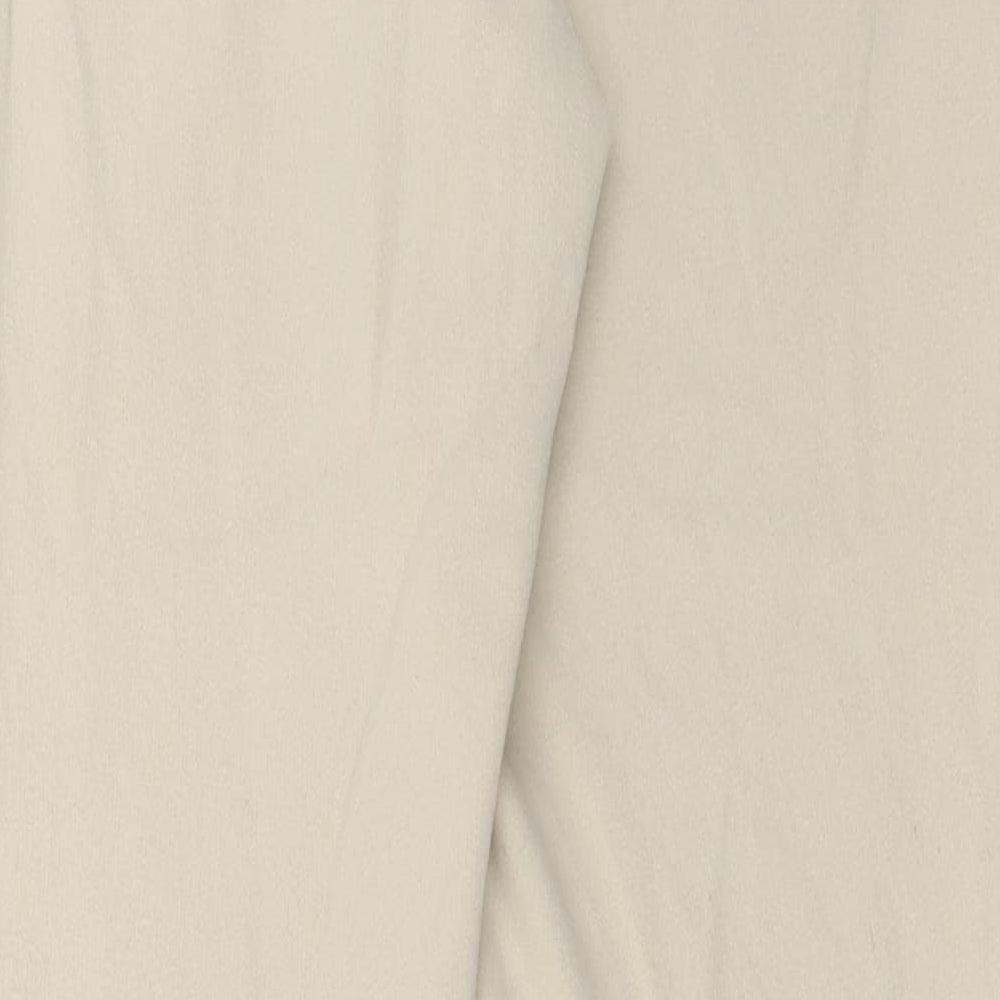 F&F Womens Beige Cotton Jogger Trousers Size 6 L29 in Regular Drawstring