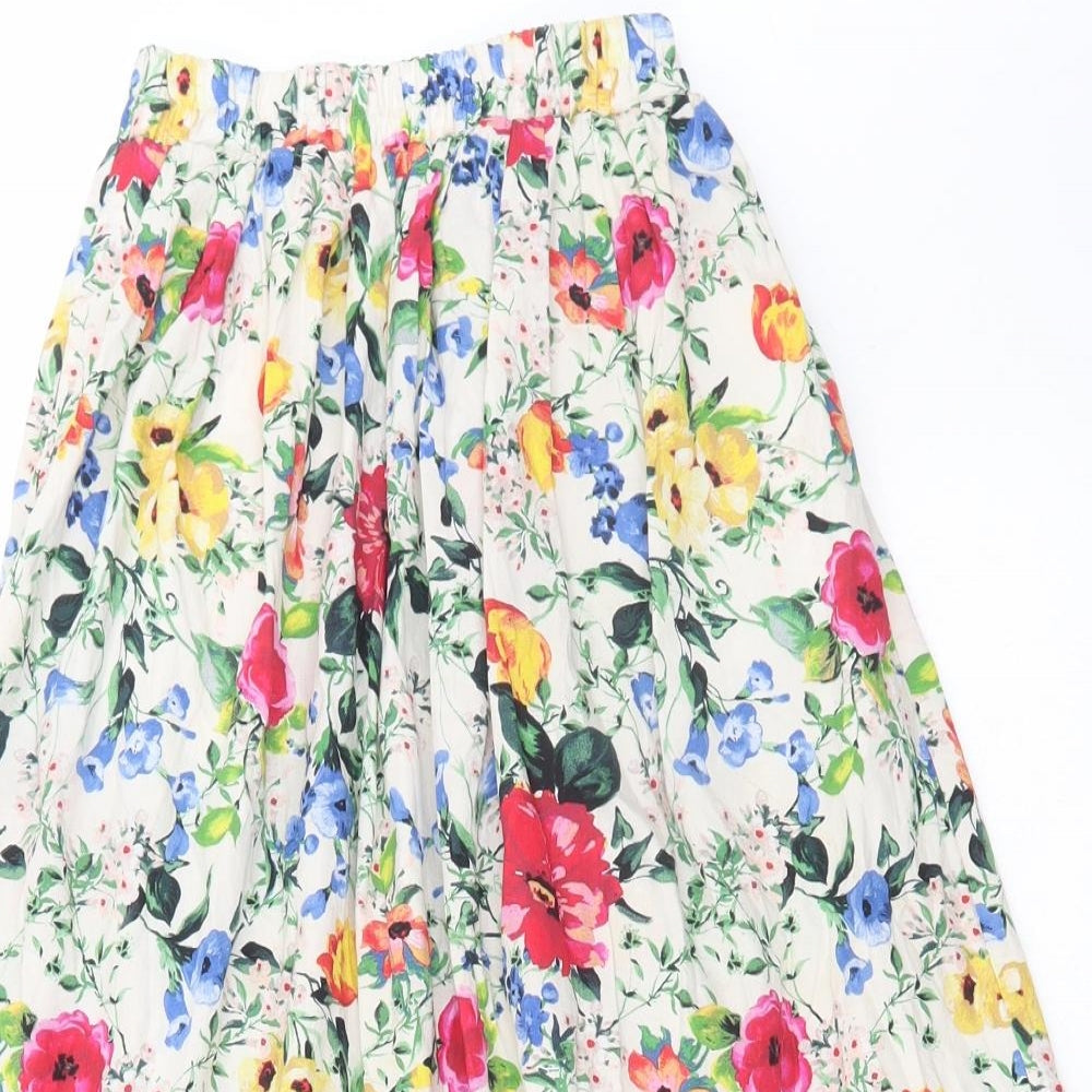 Primark Womens Multicoloured Floral Cotton Maxi Skirt Size 6