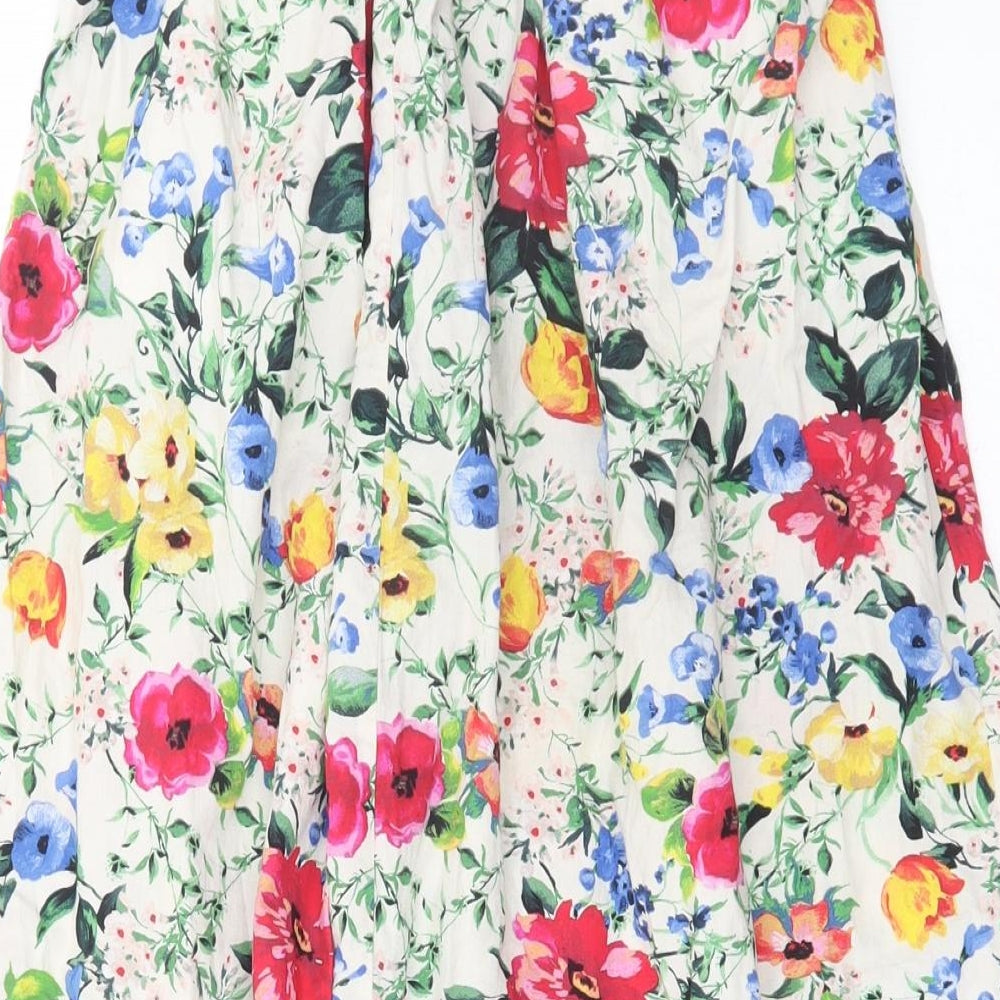 Primark Womens Multicoloured Floral Cotton Maxi Skirt Size 6