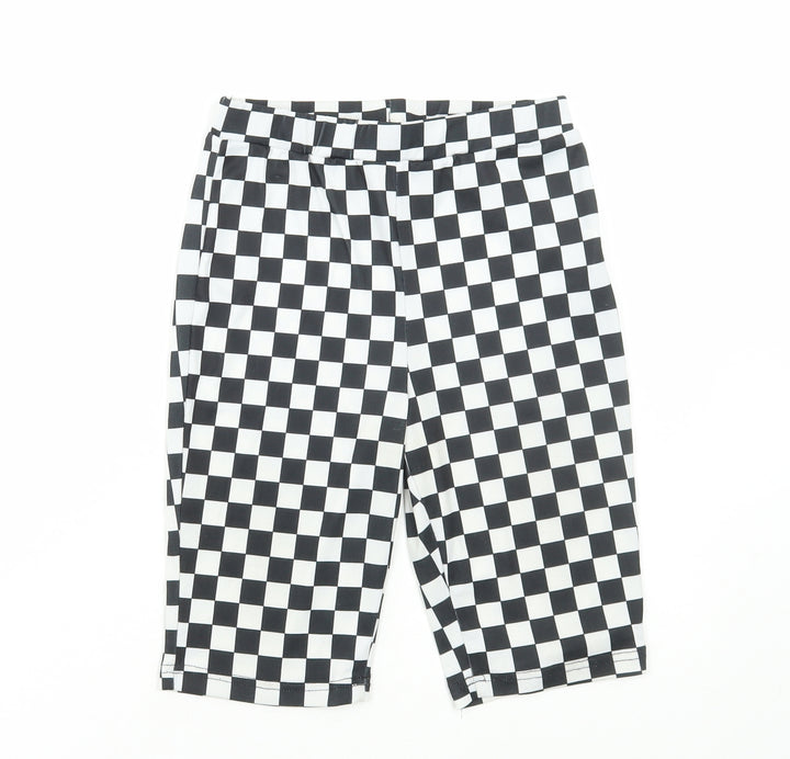 SheIn Womens Multicoloured Check Polyester Biker Shorts Size XS L9 in Regular Pull On