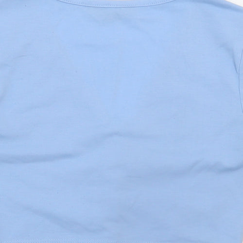 SheIn Womens Blue Polyester Cropped T-Shirt Size XS V-Neck