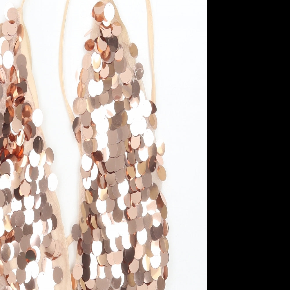 Missguided Womens Beige Polyester Bodysuit Outfit/Set Size 6 Tie