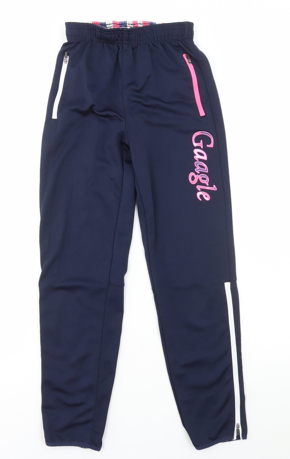 Gaagle Girls Blue Polyester Jogger Trousers Size 10-11 Years Regular Drawstring - Gaagle