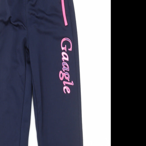 Gaagle Girls Blue Polyester Jogger Trousers Size 10-11 Years Regular Drawstring - Gaagle