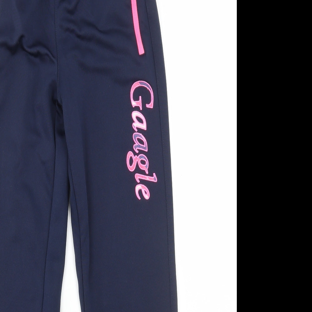 Gaagle Girls Blue Polyester Jogger Trousers Size 10-11 Years Regular Drawstring - Gaagle