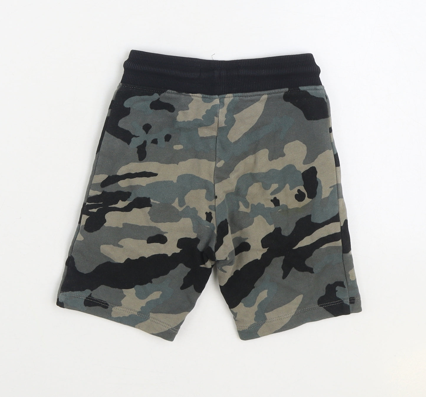 NEXT Boys Grey Camouflage 100% Cotton Sweat Shorts Size 5 Years Regular Drawstring