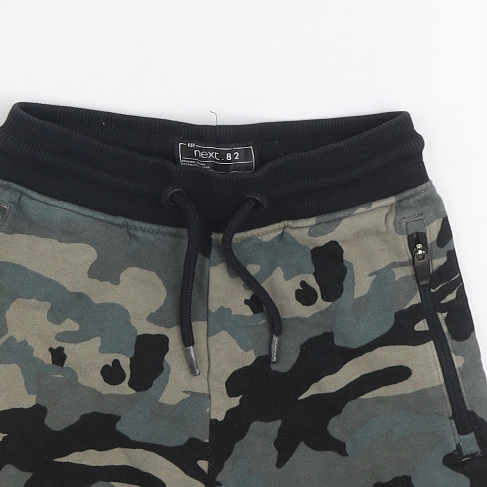 NEXT Boys Grey Camouflage 100% Cotton Sweat Shorts Size 5 Years Regular Drawstring