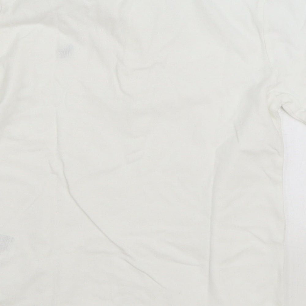 H&M Boys White 100% Cotton Basic Polo Size 9-10 Years Collared Pullover