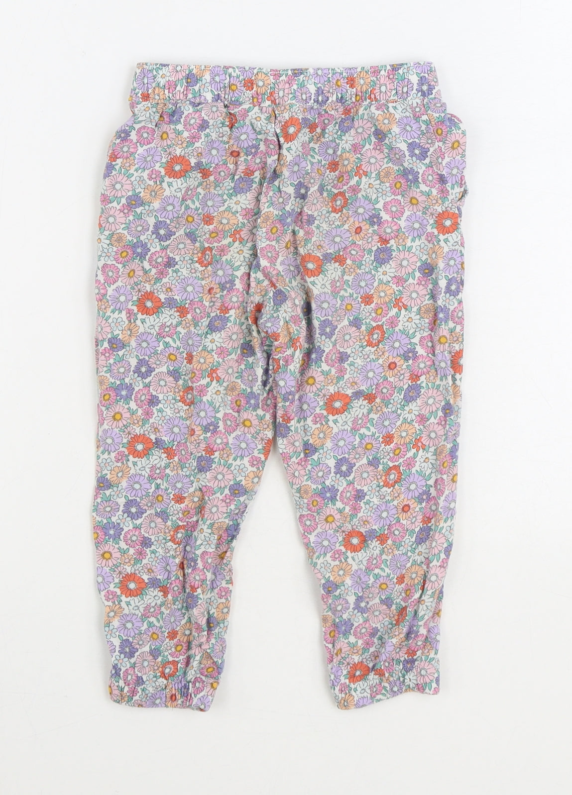 H&M Girls Multicoloured Floral Viscose Jogger Trousers Size 2-3 Years Regular Pullover