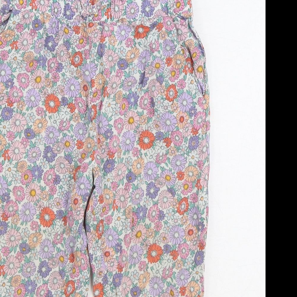 H&M Girls Multicoloured Floral Viscose Jogger Trousers Size 2-3 Years Regular Pullover
