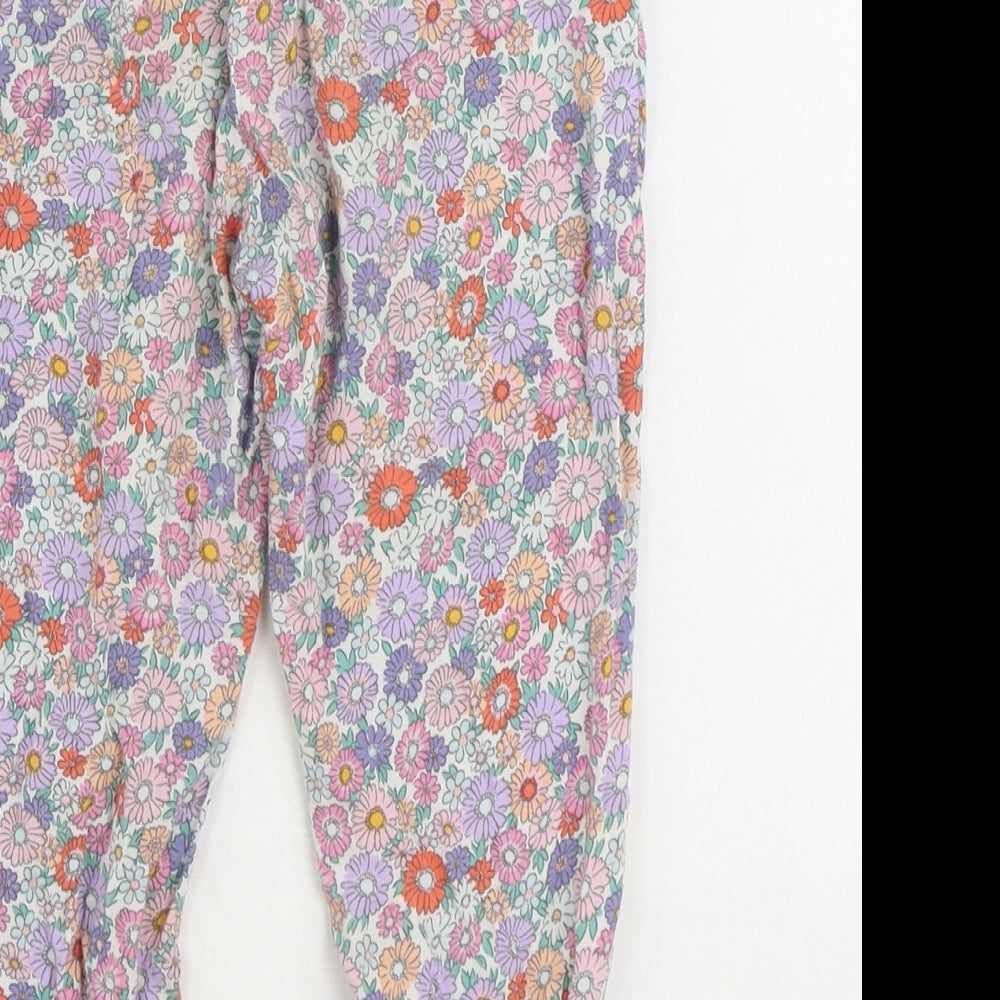 H&M Girls Multicoloured Floral Viscose Jogger Trousers Size 2-3 Years Regular Pullover