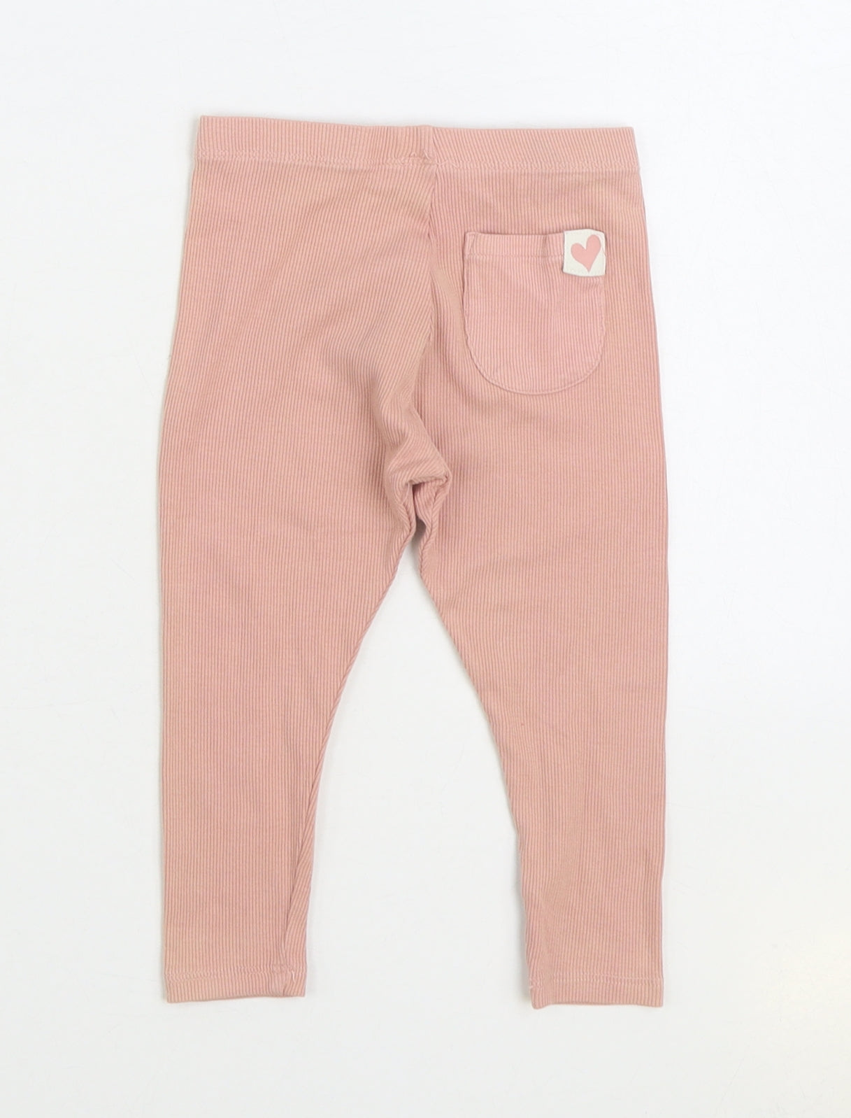 Marks and Spencer Girls Pink Cotton Jogger Trousers Size 18-24 Months Pullover - Heart
