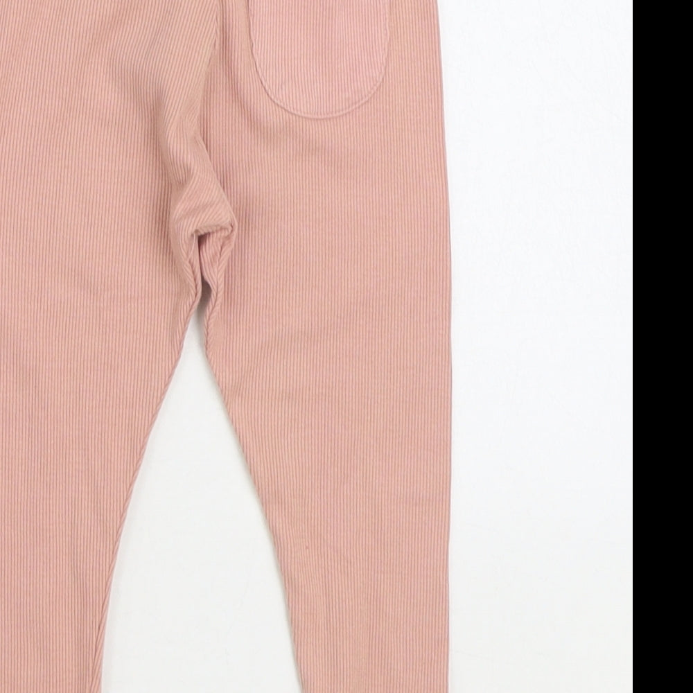 Marks and Spencer Girls Pink Cotton Jogger Trousers Size 18-24 Months Pullover - Heart