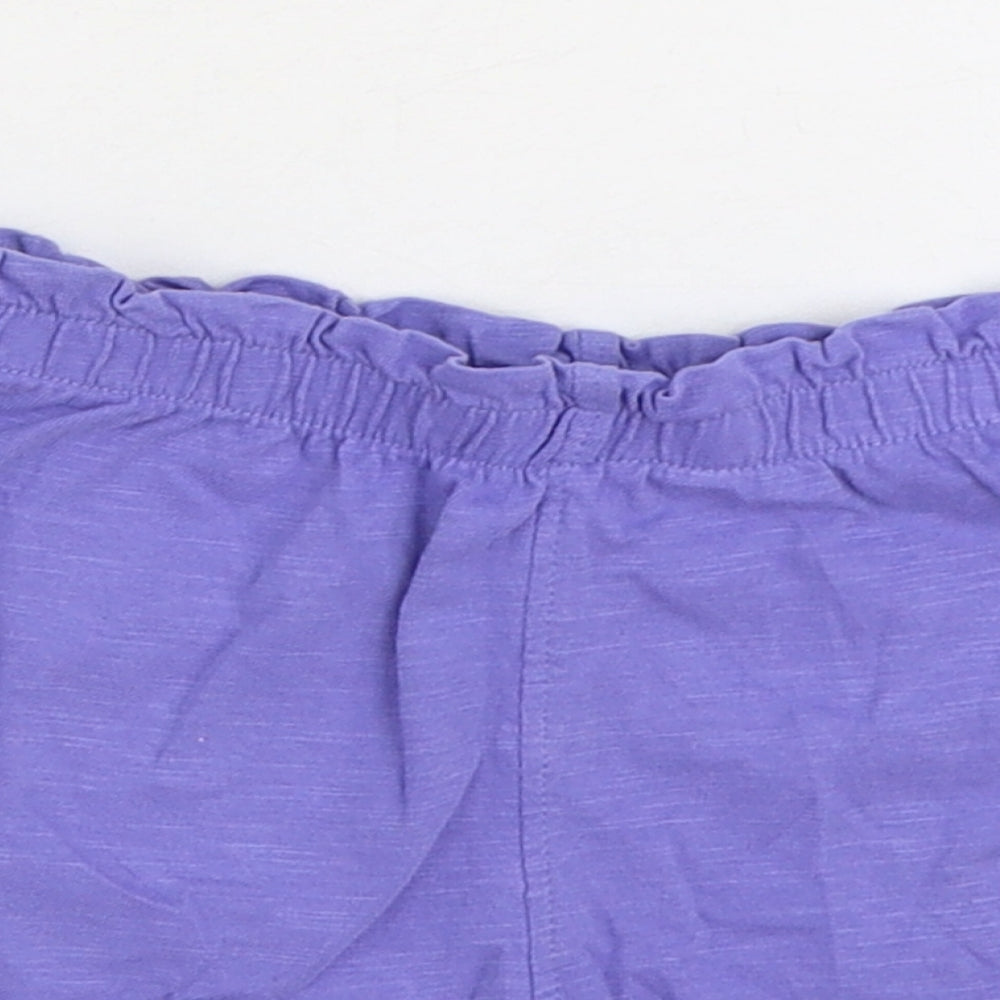 Marks and Spencer Girls Purple Cotton Sweat Shorts Size 2-3 Years Regular - Smile