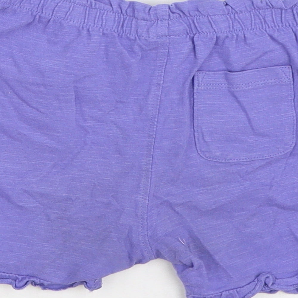 Marks and Spencer Girls Purple Cotton Sweat Shorts Size 2-3 Years Regular - Smile