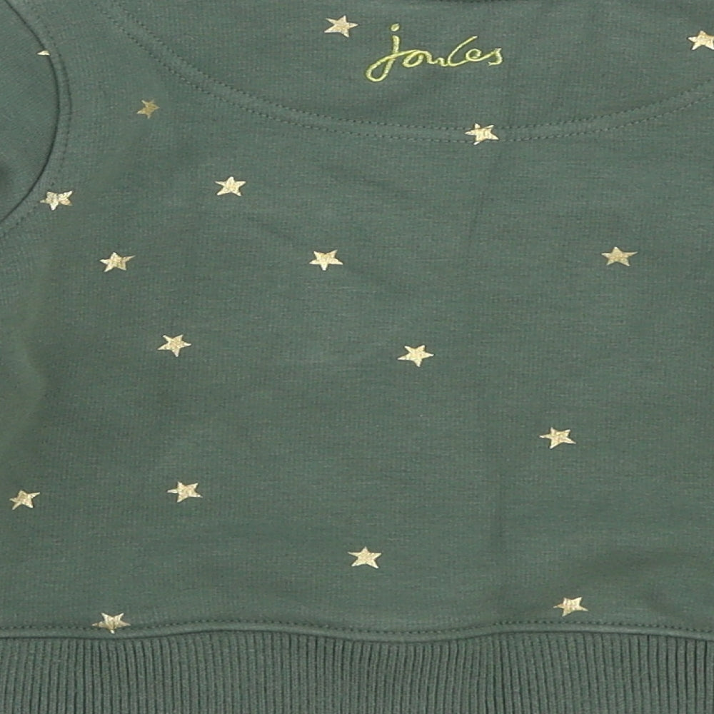 Joules Girls Green Geometric Cotton Pullover Sweatshirt Size 2 Years Pullover - Stars Bunny Rabbit
