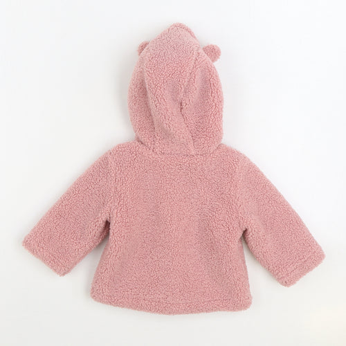 Mantaray Girls Pink Jacket Size 3-6 Months Button - Ear Detail