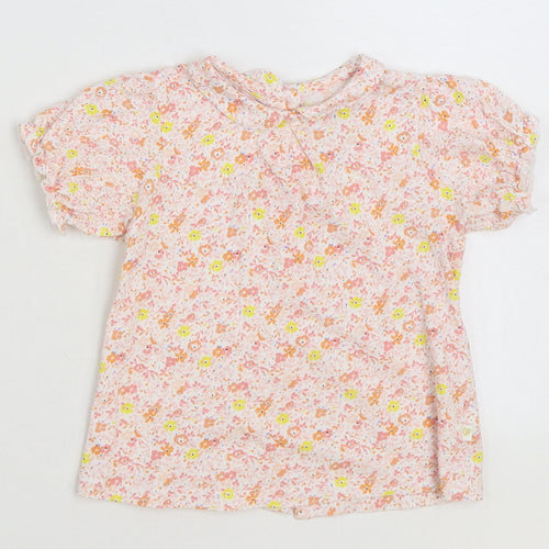 Leigh Tucker Girls Multicoloured Floral 100% Cotton Basic Blouse Size 2-3 Years Collared Button