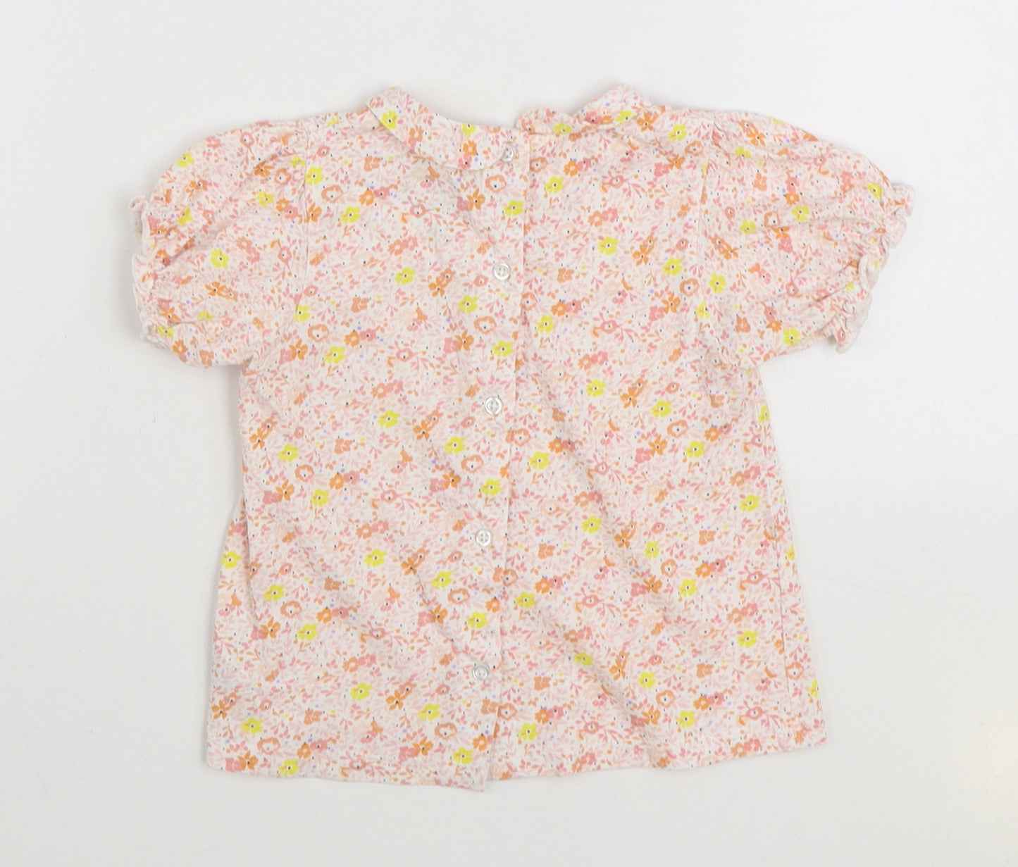 Leigh Tucker Girls Multicoloured Floral 100% Cotton Basic Blouse Size 2-3 Years Collared Button