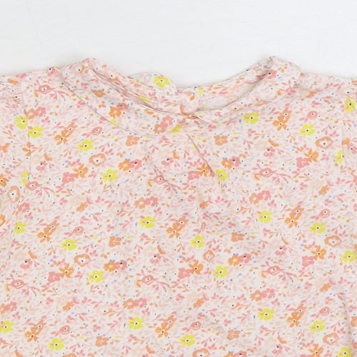 Leigh Tucker Girls Multicoloured Floral 100% Cotton Basic Blouse Size 2-3 Years Collared Button